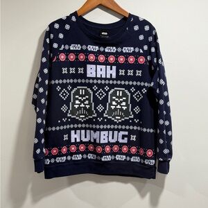 Star Wars Junior Navy and White Darth Vader Not So Ugly Sweater Size XL